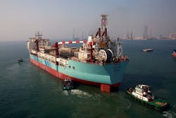 Sail-away of the FPSO Aoka Mizu from Drydocks World in Dubai