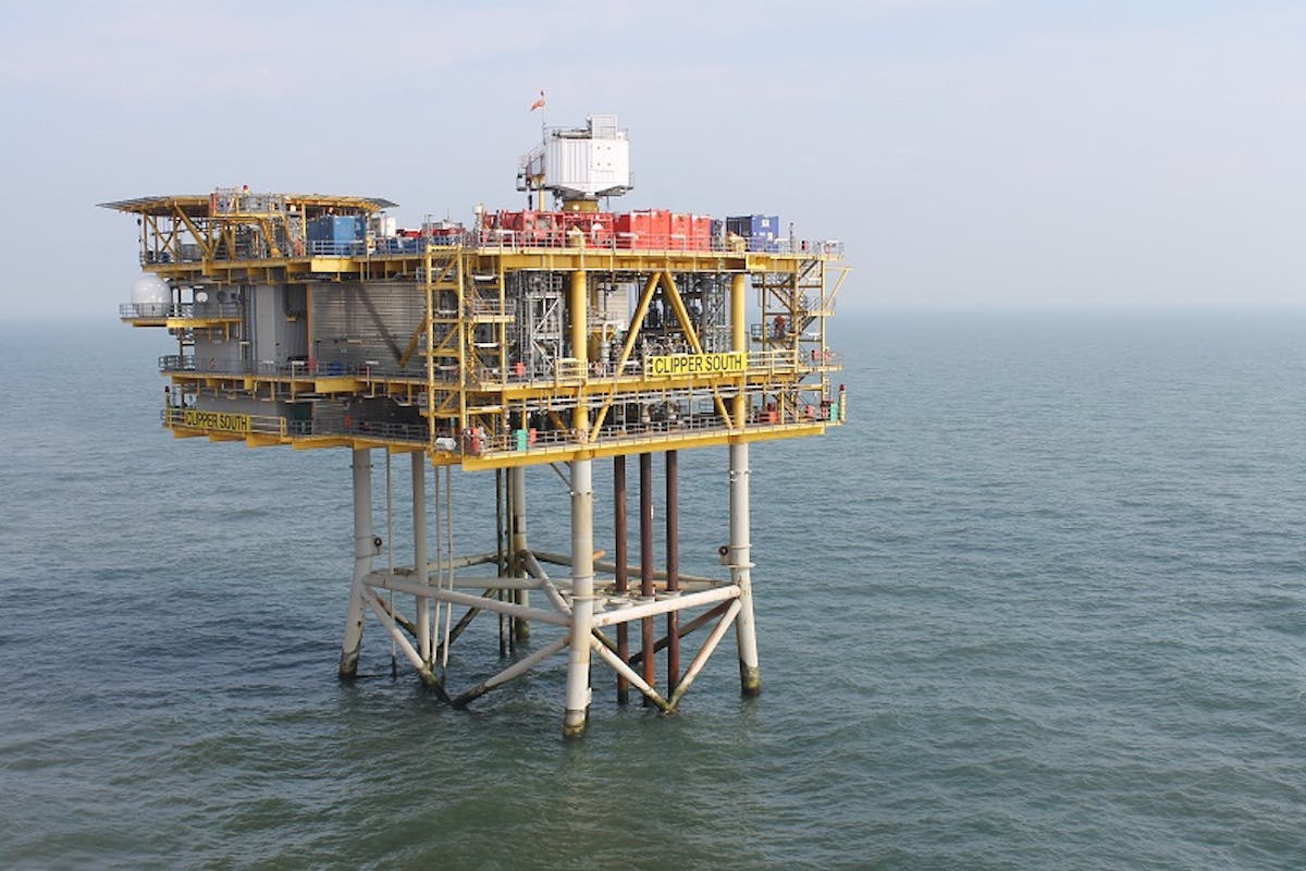 Clipper South platform in the UK southern North Sea