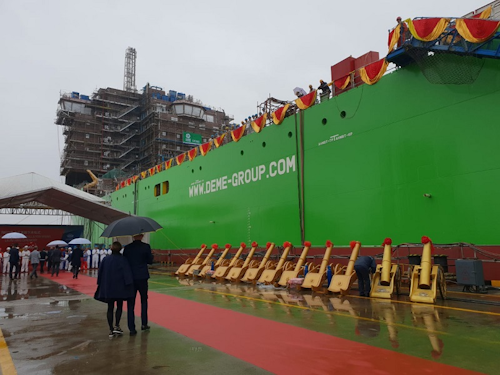The Orion at the COSCO Qidong shipyard in China