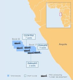 Total block 17 field developments offshore Angola