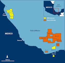 DEA and Sierra Oil &amp; Gas&apos; operated blocks offshore Mexico