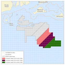 Lease areas offshore Massachusetts