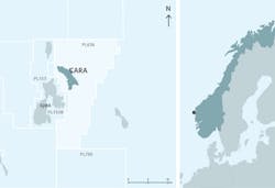 Cara in PL636 in the Norwegian North Sea Cara in PL636 in the Norwegian North Sea