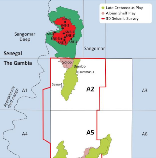 Blocks A2 and A5 offshore The Gambia