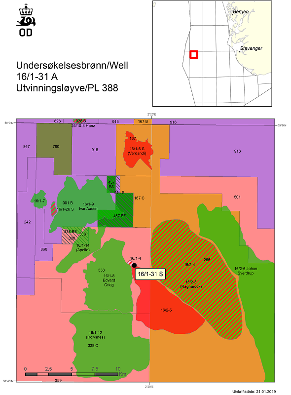 Well 16/1-31 S in license PL 338 in the Norwegian North Sea