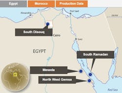 South Ramadan concession in the Gulf of Suez offshore Egypt