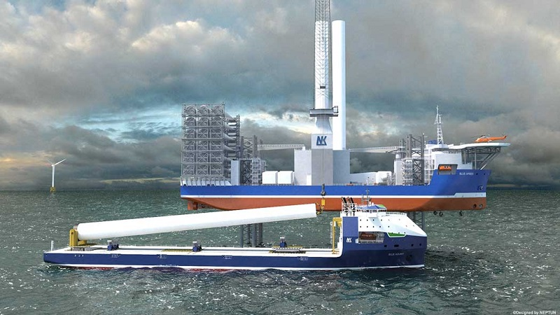 Neptun Ship Design's wind turbine transport vessel Blue Azurit