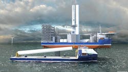 Neptun Ship Design&apos;s wind turbine transport vessel Blue Azurit