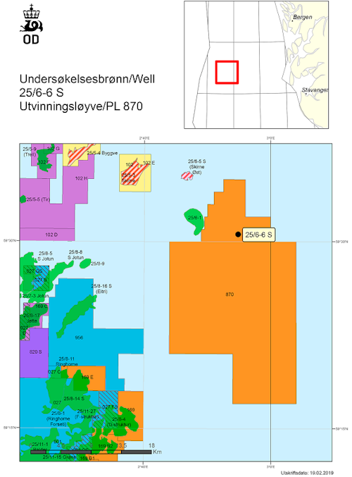 Well 25/6-6 S in PL 870 in the central Norwegian North Sea