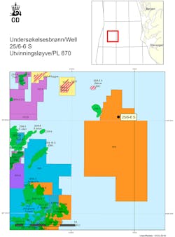 Well 25/6-6 S in PL 870 in the central Norwegian North Sea Well 25/6-6 S in PL 870 in the central Norwegian North Sea