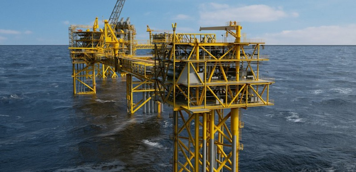 Tyra platform in the Danish North Sea