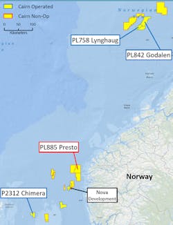 Cairn Energy exploration prospects offshore the UK and Norway
