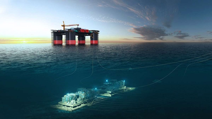Jansz-Io gas field layout with subsea compression system