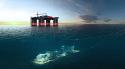 Jansz-Io gas field layout with subsea compression system