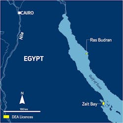 Ras Budran and Zeit Bay oil fields in the Gulf of Suez