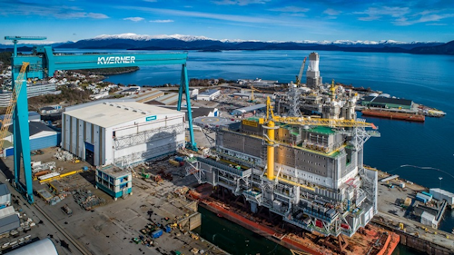 Johan Sverdrup living quarters topsides at Kværner’s yard in Stord