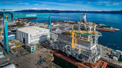Johan Sverdrup living quarters topsides at Kværner’s yard in Stord