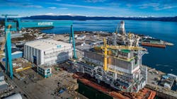 Johan Sverdrup living quarters topsides at Kværner’s yard in Stord Johan Sverdrup living quarters topsides at Kværner’s yard in Stord