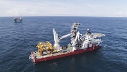 Subsea template installation at the Nova field development offshore Norway. Subsea template installation at the Nova field development offshore Norway.