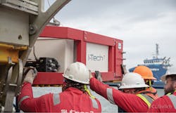 Skid being lowered into place using certified lifting points that are designed for safe, even lifts. Skid being lowered into place using certified lifting points that are designed for safe, even lifts.