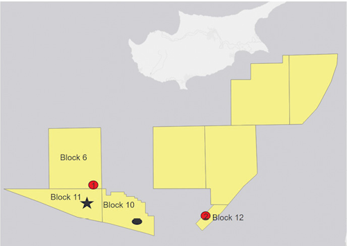 Location of the Glaucus-1 discovery in block 10 offshore Cyprus