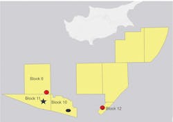 Location of the Glaucus-1 discovery in block 10 offshore Cyprus Location of the Glaucus-1 discovery in block 10 offshore Cyprus