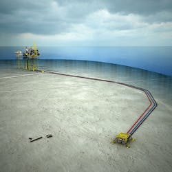 Schematic showing the Oda field subsea tieback to the Ula platform.