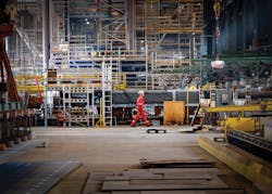 Inside the giant Rosenberg WorleyParsons fabrication facilities in Stavanger. Inside the giant Rosenberg WorleyParsons fabrication facilities in Stavanger.