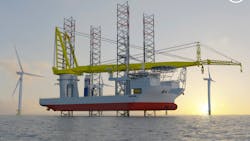 The Voltaire is specifically designed to transport, lift, and install offshore wind turbines, transition pieces, and foundations.