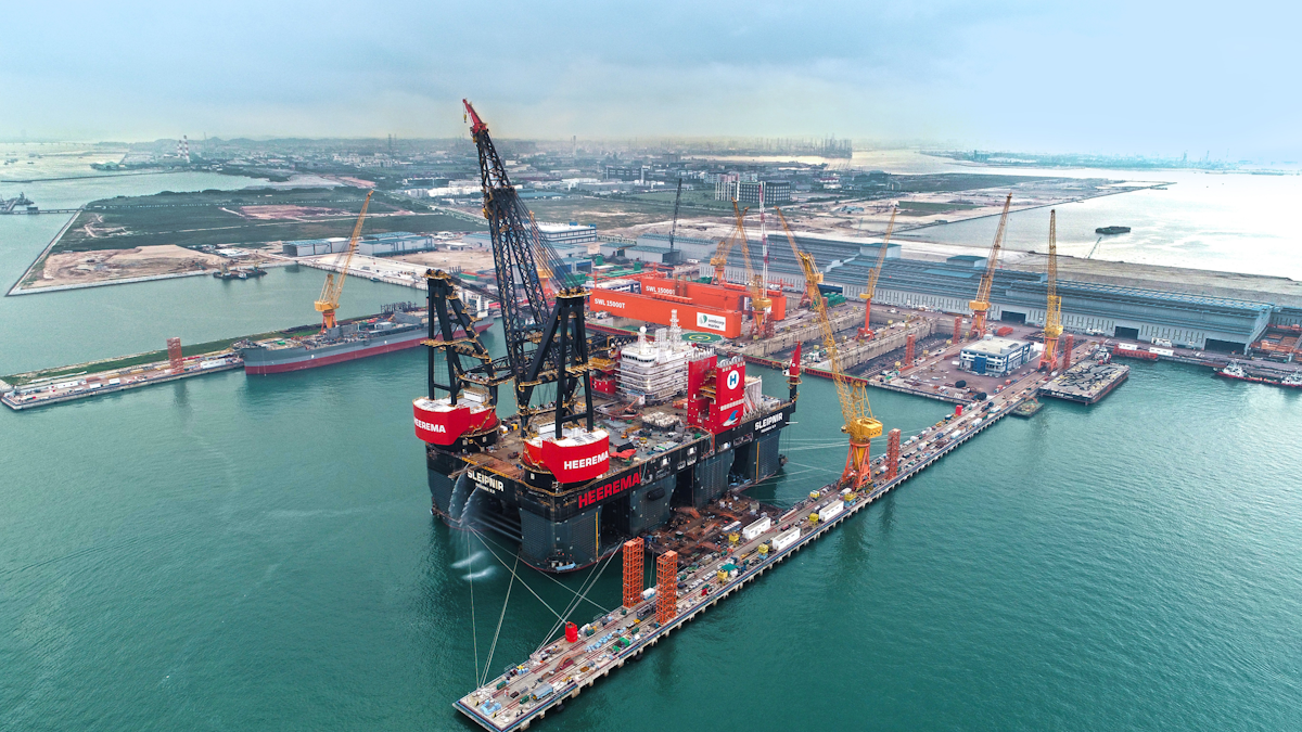 World S Largest Semisubmersible Crane Vessel Christened In Singapore Offshore