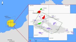 The Keraudren 3D seismic survey covers part of WA-437-P and WA-438-P in the Bedout basin offshore Australia. The Keraudren 3D seismic survey covers part of WA-437-P and WA-438-P in the Bedout basin offshore Australia.