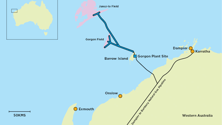 Jansz-Io is part of the Chevron-operated Gorgon project offshore Western Australia.