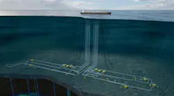 Schematic of the ultra-deepwater Pecan field development offshore Ghana