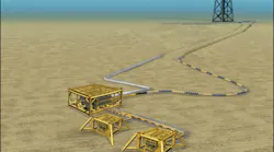 Schematic of the subsea layout for the Finlaggan field in the UK central North Sea
