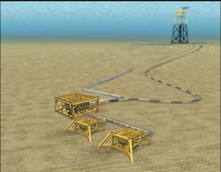 Schematic of the subsea layout for the Finlaggan field in the UK central North Sea Schematic of the subsea layout for the Finlaggan field in the UK central North Sea