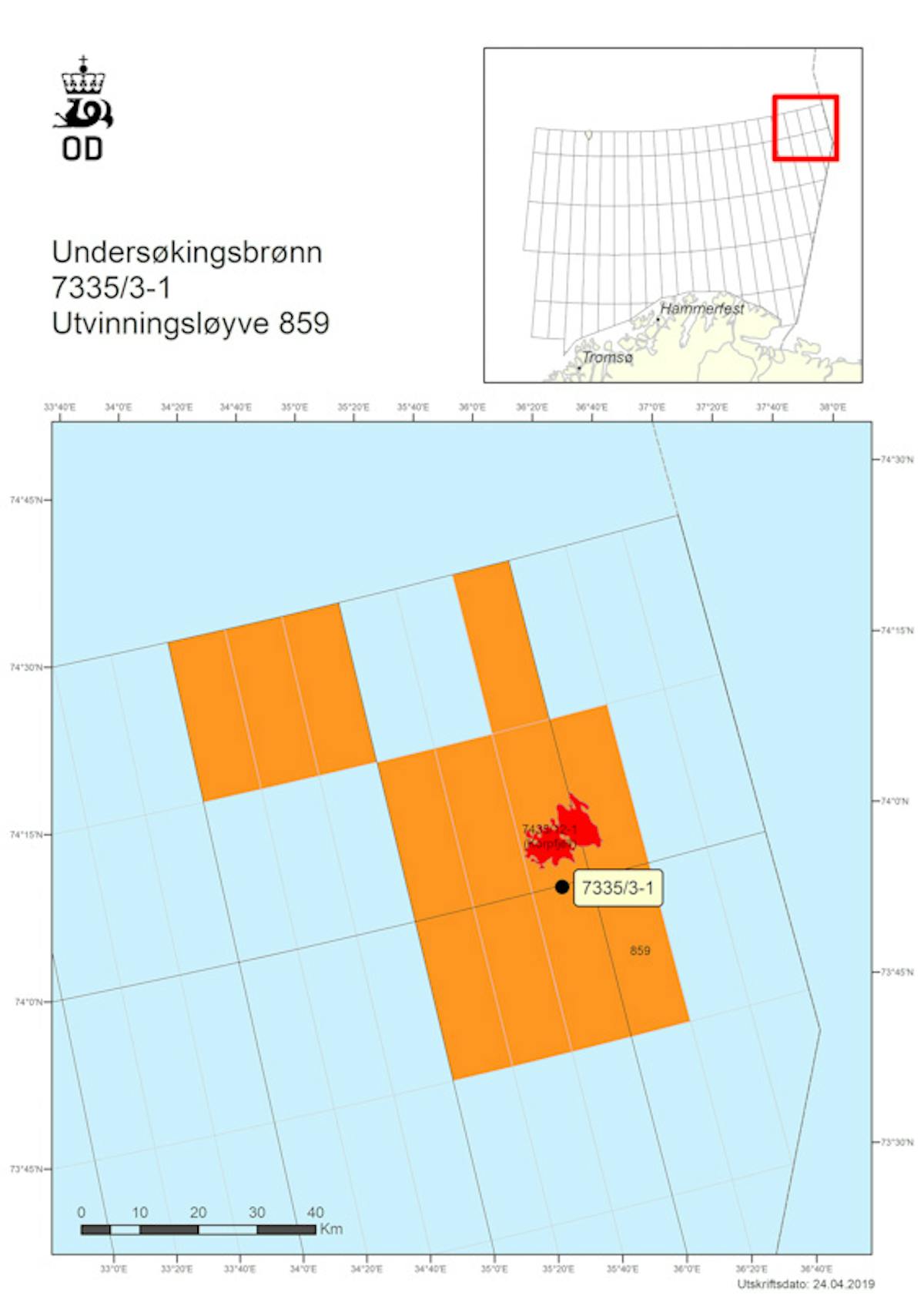 Exploration well 7335/3-1 on license PL 859 in the Norwegian sector of the Barents Sea