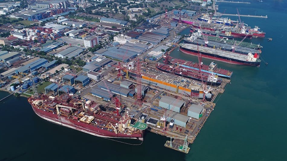 Aerial view of Keppel Shipyard in Singapore