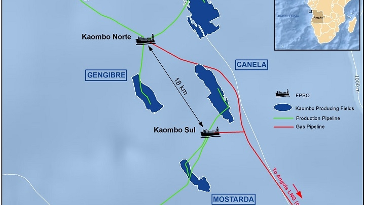 Deepwater Kaombo oil field in block 32 offshore Angola