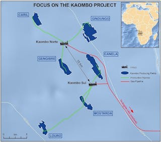 Deepwater Kaombo oil field in block 32 offshore Angola