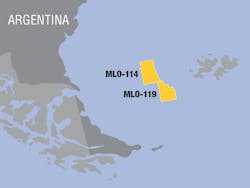 Exploration licenses MLO-114 and MLO-119 offshore southeast Argentina Exploration licenses MLO-114 and MLO-119 offshore southeast Argentina