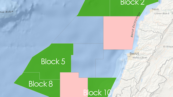 Five offshore blocks for tender under Lebanon’s second offshore licensing round