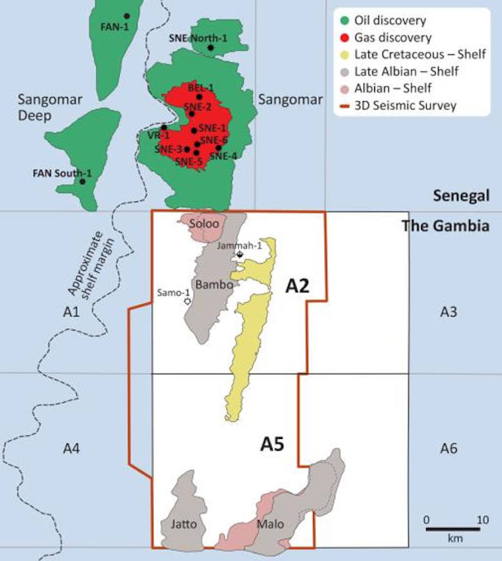 Blocks A2 and A5 offshore The Gambia
