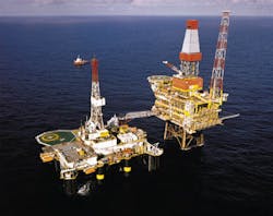 Dunbar platform in the UK northern North Sea Dunbar platform in the UK northern North Sea