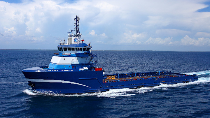 The platform supply vessel Harvey Champion will be equipped with GE's SeaGreen energy storage system.