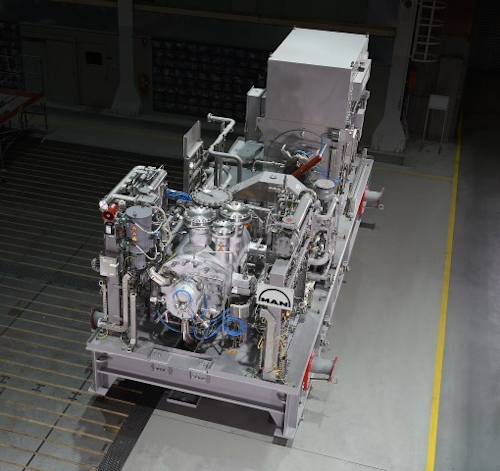 A centrifugal compressor train for offshore gas production.