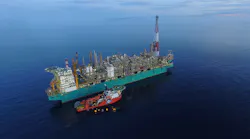 The PFLNG Satu at the Kebabangan cluster field offshore Sabah.