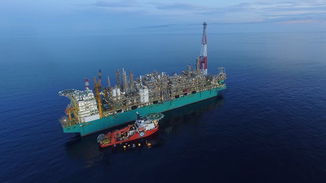 The PFLNG Satu at the Kebabangan cluster field offshore Sabah.