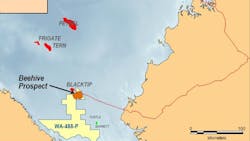 Beehive prospect in the WA-488-P permit offshore Western Australia.