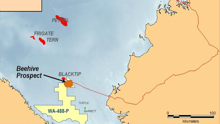 Beehive prospect in the WA-488-P permit offshore Western Australia.