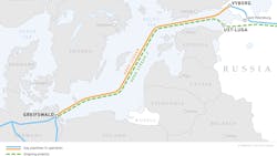 The Nord Stream 2 pipeline will have an annual capacity of 55 bcm from Russia to Germany. The Nord Stream 2 pipeline will have an annual capacity of 55 bcm from Russia to Germany.